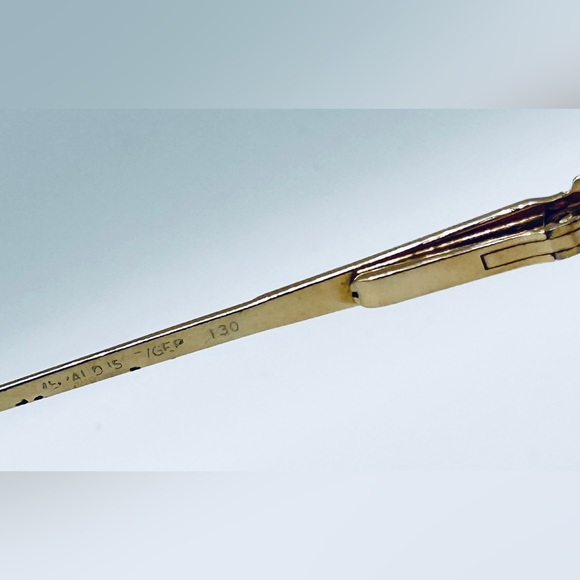 Vintage Menrad Gold Blue Oval Sunglasses Frames Only - Picture 8 of 8